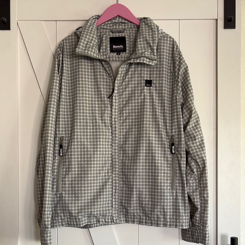Bench Gray Windbreaker Jacket Lightweight Casual